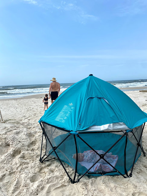 Regalo play yard on the beach