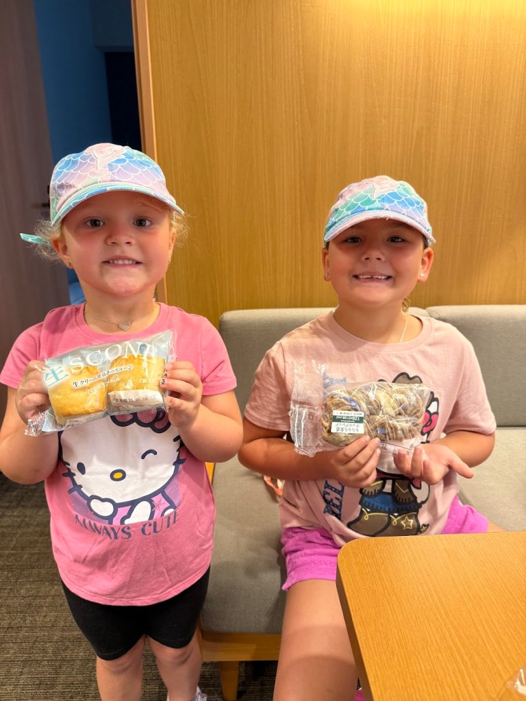 Kids with breakfast from 711