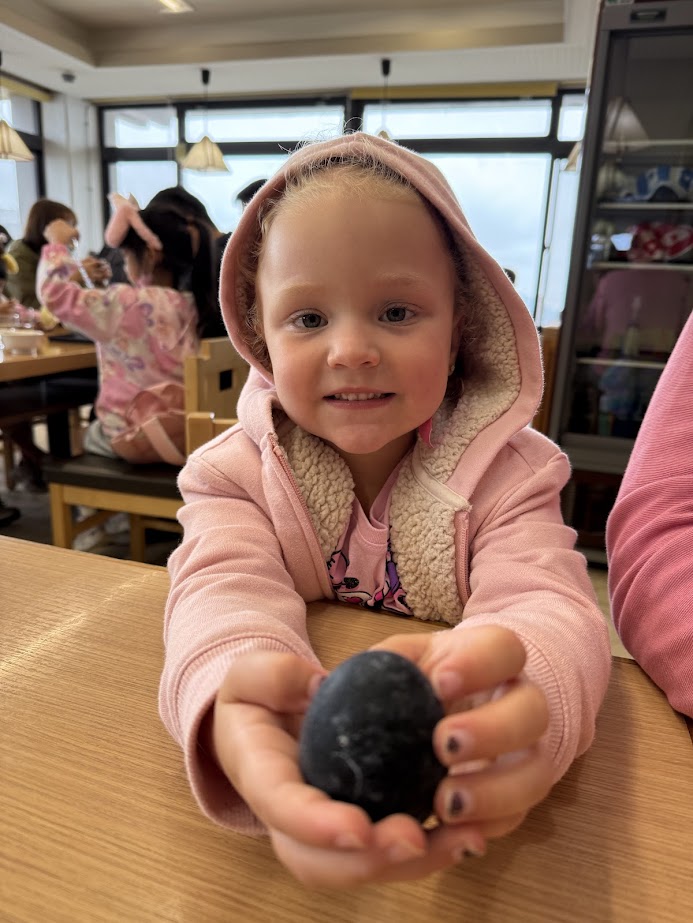 Youngest with a Owakudani black egg